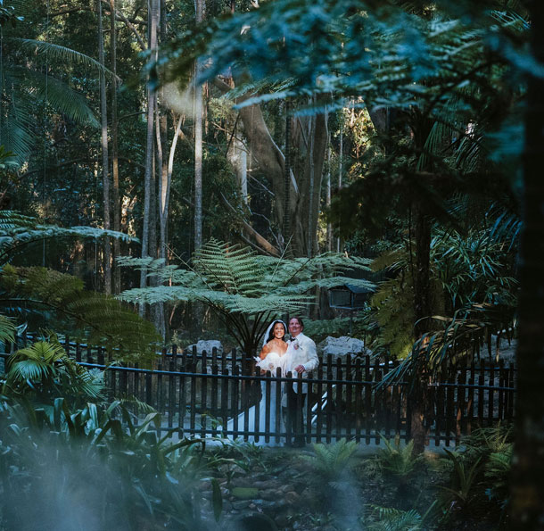 getting married in the Lost Valley at Currumbin Wildlife Sanctuary, amongst birds, trees and nature